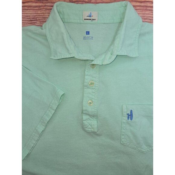 Johnnie-O Hangin Out Mint Green Polo Shirt Large Fits like a medium - Picture 4 of 7